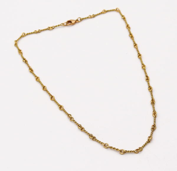 ETRUSCAN 1980 Twisted 16 Inches Links Chain In Solid 18Kt Yellow Gold