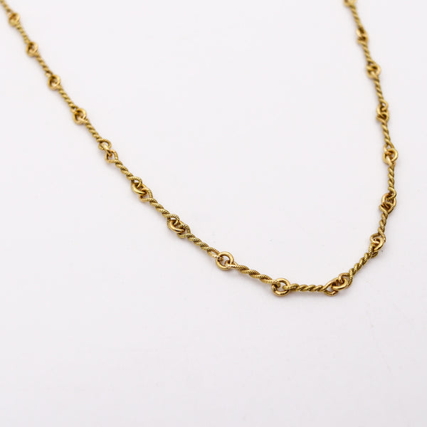 ETRUSCAN 1980 Twisted 16 Inches Links Chain In Solid 18Kt Yellow Gold