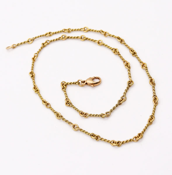 ETRUSCAN 1980 Twisted 16 Inches Links Chain In Solid 18Kt Yellow Gold