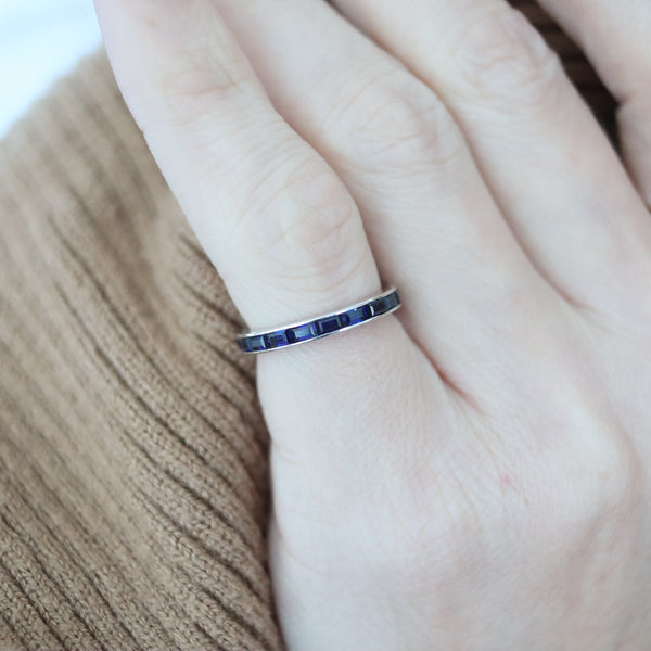ETERNITY Classic Ring Band In 14Kt White Gold With 1.40 Carats In Blue Sapphires