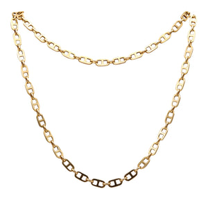 MODERNIST 1970 Long 34 Inches Nautical Chain In Solid 18Kt Yellow Gold