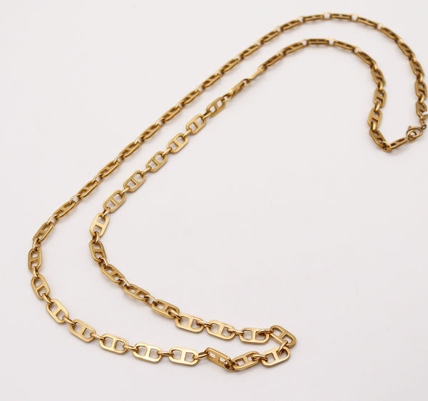 MODERNIST 1970 Long 34 Inches Nautical Chain In Solid 18Kt Yellow Gold