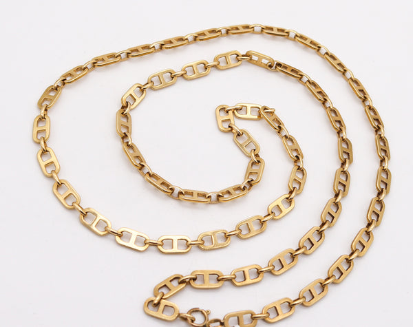 MODERNIST 1970 Long 34 Inches Nautical Chain In Solid 18Kt Yellow Gold