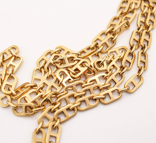 MODERNIST 1970 Long 34 Inches Nautical Chain In Solid 18Kt Yellow Gold