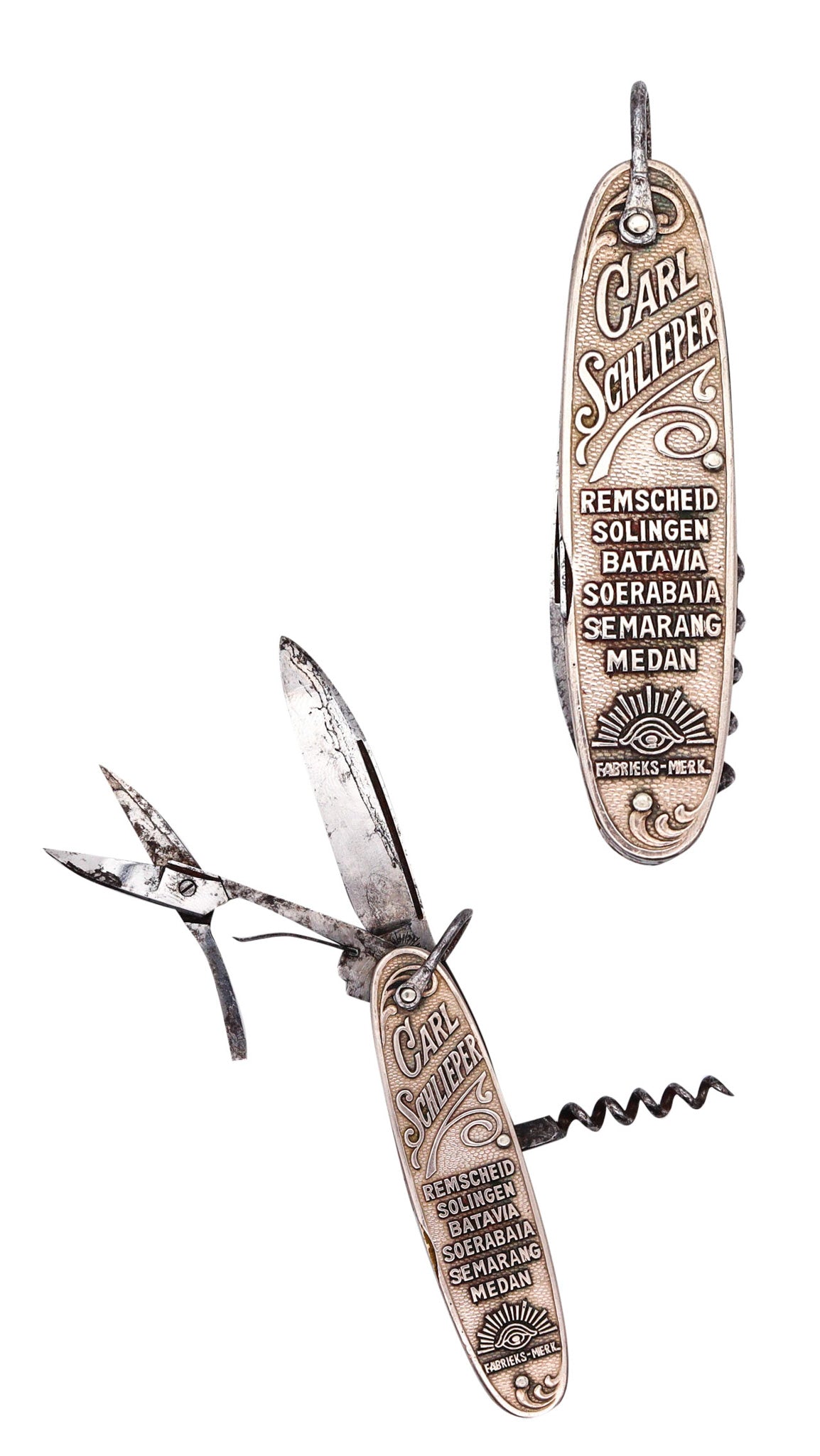 Vintage Carl Schlieper Folding Pocket Knife Steel SOLINGEN Eye
