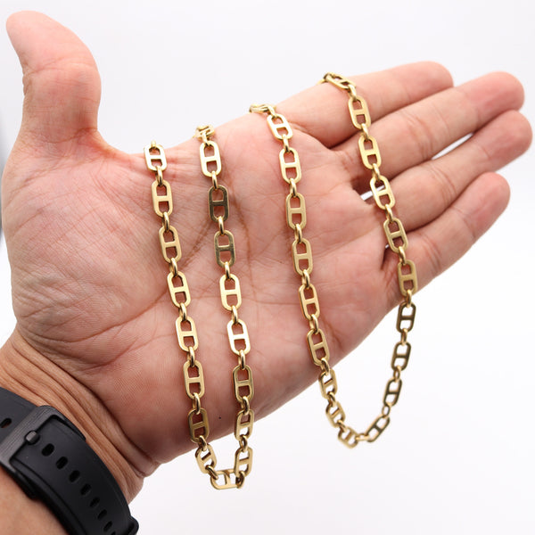 MODERNIST 1970 Long 34 Inches Nautical Chain In Solid 18Kt Yellow Gold