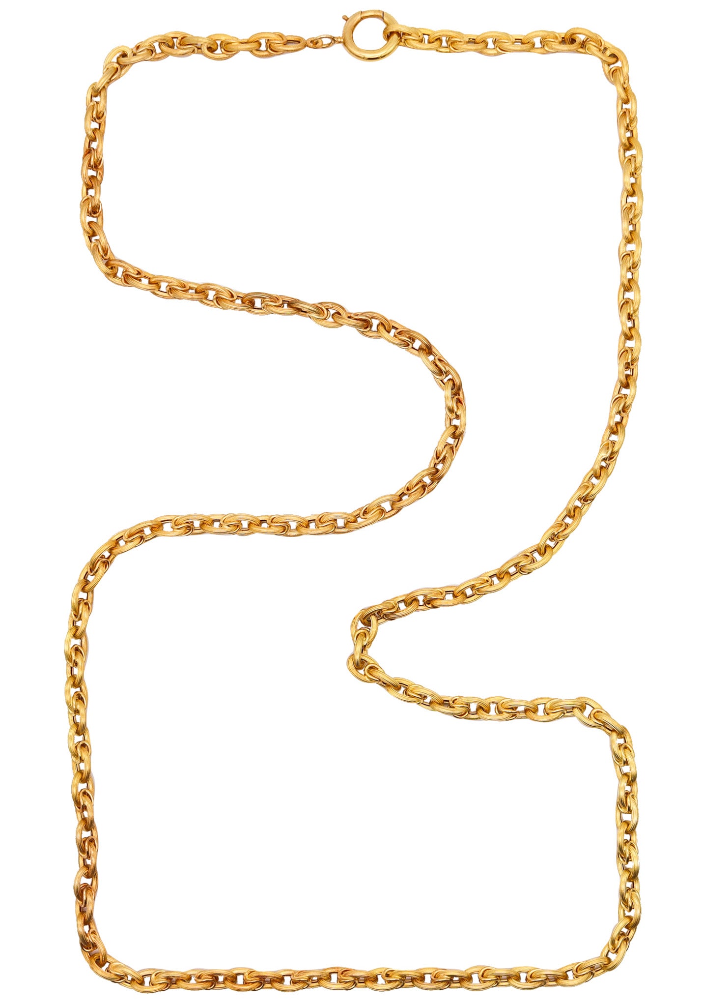 UNOAERRE 1950 Mid-Century Vintage 35 Inches Long Chain In 14Kt Yellow Gold