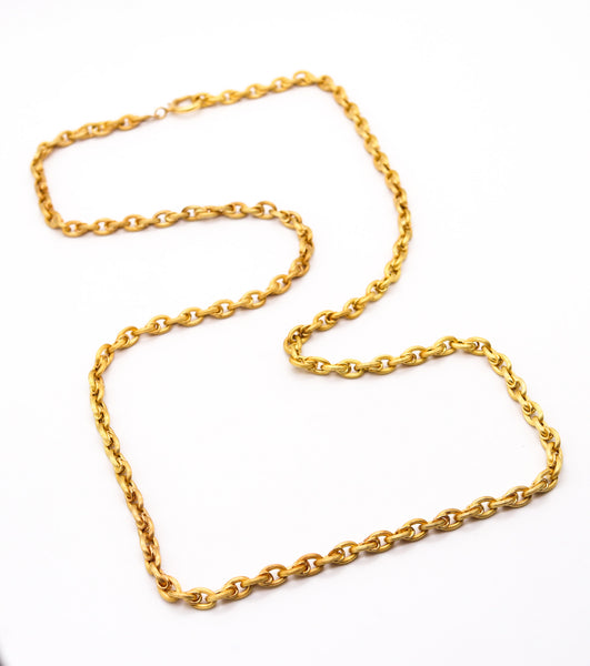 UNOAERRE 1950 Mid-Century Vintage 35 Inches Long Chain In 14Kt Yellow Gold