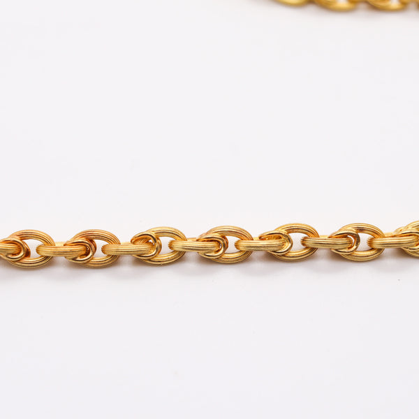 UNOAERRE 1950 Mid-Century Vintage 35 Inches Long Chain In 14Kt Yellow Gold