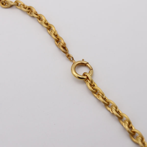 UNOAERRE 1950 Mid-Century Vintage 35 Inches Long Chain In 14Kt Yellow Gold