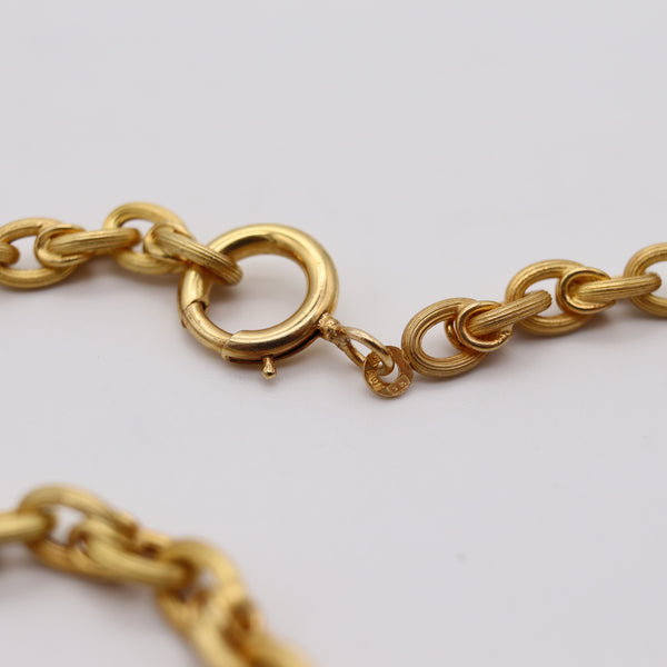 UNOAERRE 1950 Mid-Century Vintage 35 Inches Long Chain In 14Kt Yellow Gold