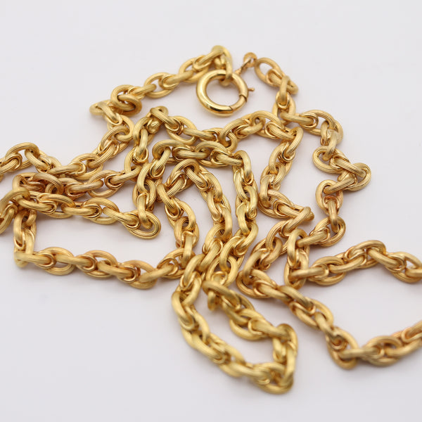 UNOAERRE 1950 Mid-Century Vintage 35 Inches Long Chain In 14Kt Yellow Gold