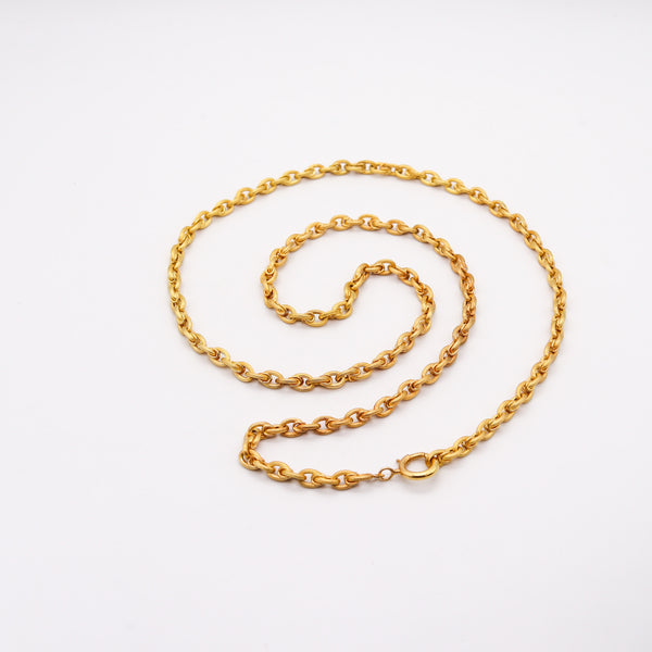 UNOAERRE 1950 Mid-Century Vintage 35 Inches Long Chain In 14Kt Yellow Gold