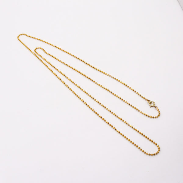 MODERNIST 1970 Long 34 Inches Toilet Chain In Solid 14Kt Yellow Gold