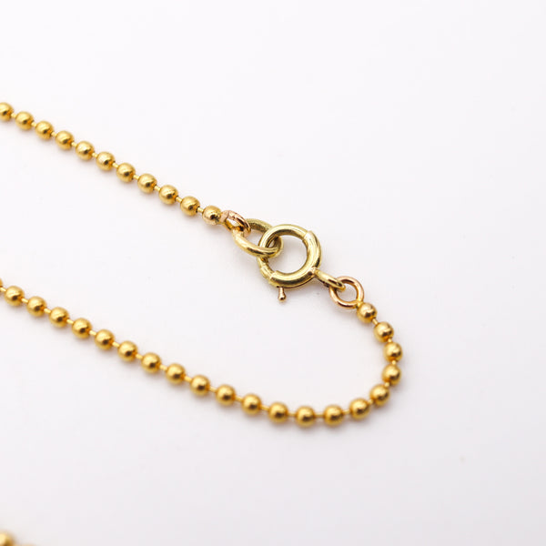 MODERNIST 1970 Long 34 Inches Toilet Chain In Solid 14Kt Yellow Gold