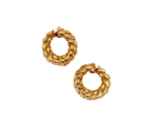 -Van Cleef & Arpels 1970 Paris Hoops Earrings In Solid 18Kt Yellow Gold