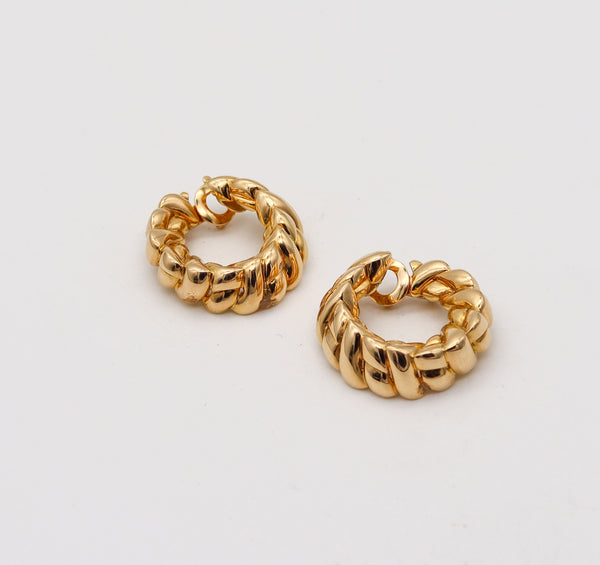 -Van Cleef & Arpels 1970 Paris Hoops Earrings In Solid 18Kt Yellow Gold