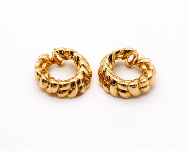 -Van Cleef & Arpels 1970 Paris Hoops Earrings In Solid 18Kt Yellow Gold