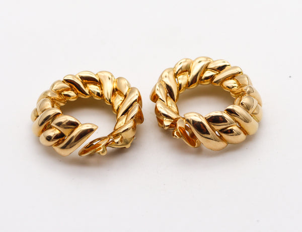 -Van Cleef & Arpels 1970 Paris Hoops Earrings In Solid 18Kt Yellow Gold