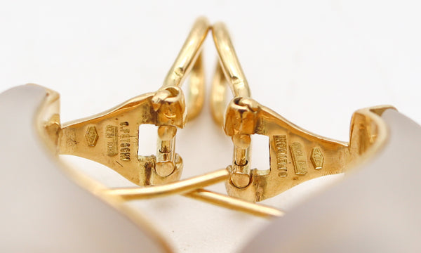 PETOCHI Rock Quartz Clips-On Earrings In 18Kt Yellow Gold With Round Amethysts