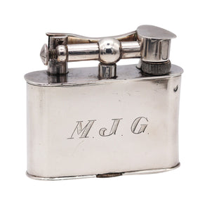 Mexico Taxco 1940 Giant Unique Lift Arm Petrol Lighter In Solid 925 Sterling Silver