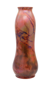 FRENCH 1910 Art Nouveau Cabinet Baluster Vase In Copper Glazed Ceramic
