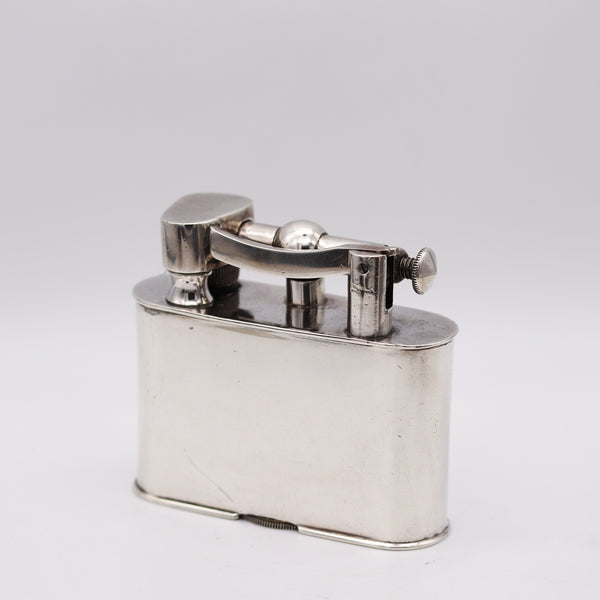 Mexico Taxco 1940 Giant Unique Lift Arm Petrol Lighter In Solid 925 Sterling Silver