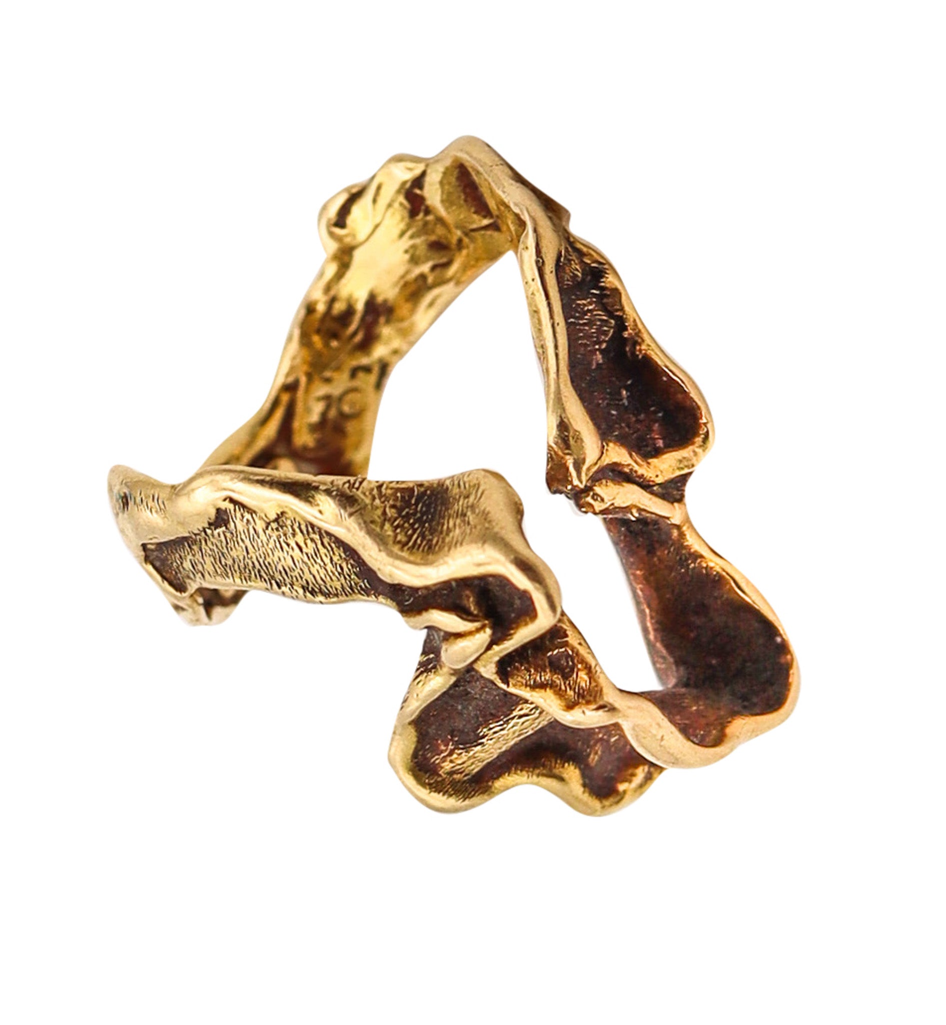 -Gilbert Albert For Bucherer 1960 Sculptural Organic Ring In 18Kt Yellow Gold