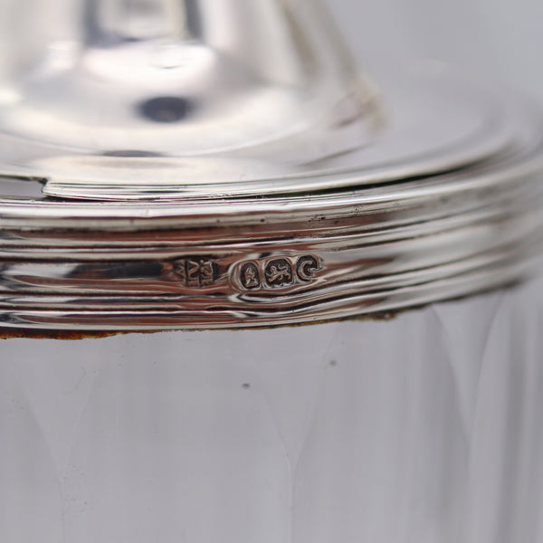 Bateman Silversmiths London 1802 Georgian 9 Pieces Cruet Set In 925 Sterling Silver And Glass
