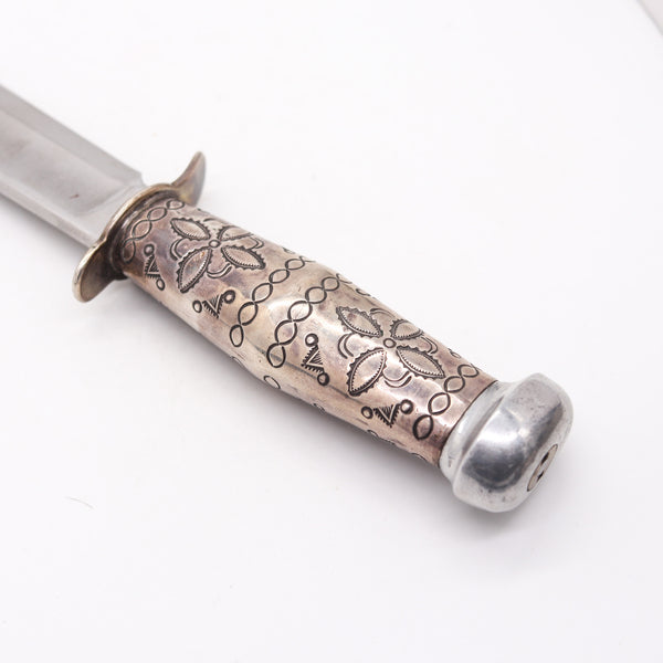 MARBLE'S Antique Ideal Hunting Knife Western Navajo .925 Sterling Silver Handle