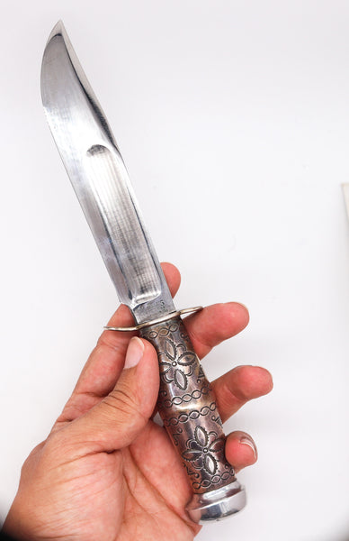 MARBLE'S Antique Ideal Hunting Knife Western Navajo .925 Sterling Silver Handle