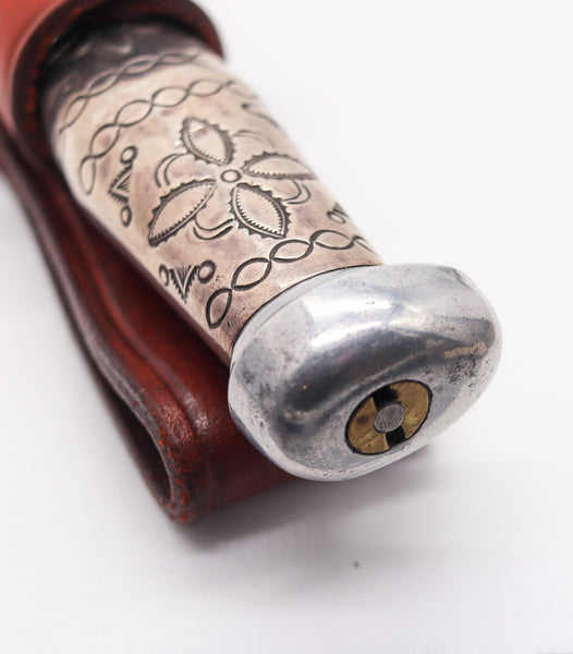 MARBLE'S Antique Ideal Hunting Knife Western Navajo .925 Sterling Silver Handle