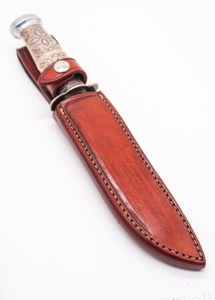 MARBLE'S Antique Ideal Hunting Knife Western Navajo .925 Sterling Silver Handle