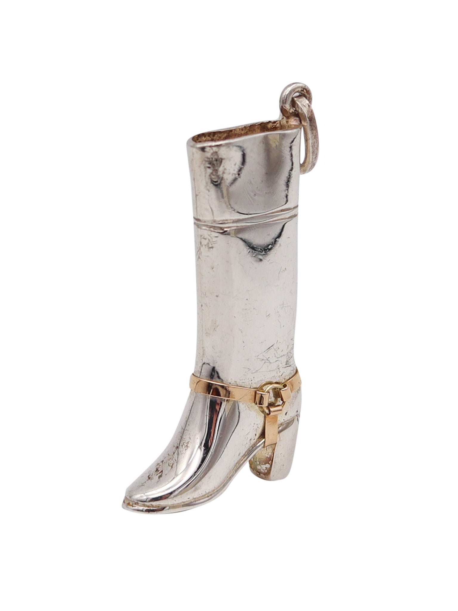 Gucci 1980 Firenze High Boot Pendant Charm in Solid .925 Sterling Sil Treasure Fine Jewelry