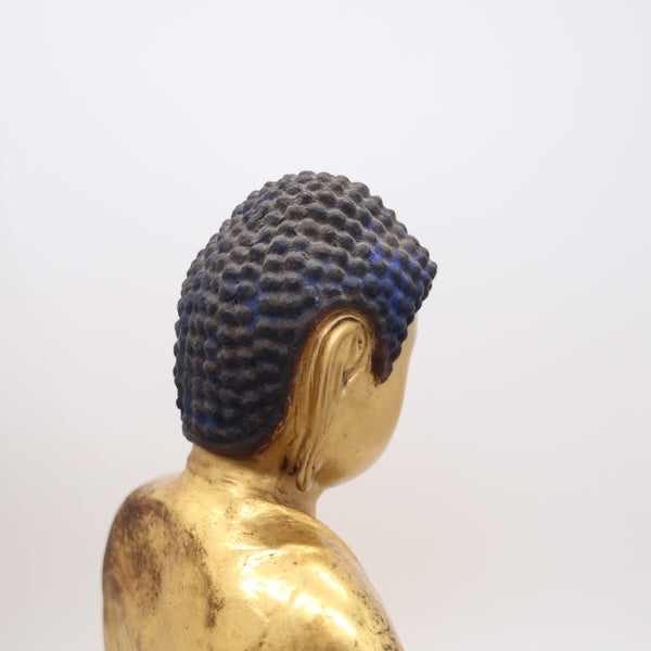 JAPAN Edo Period 1825 Seated Buddha Sculpture In Solid Gilded Carved Wood