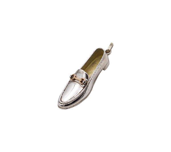 -Gucci 1980 Firenze Loafer Shoe Pendant Charm In Solid .925 Sterling Silver