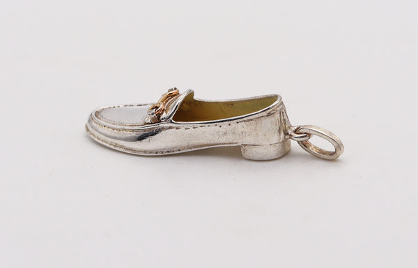 -Gucci 1980 Firenze Loafer Shoe Pendant Charm In Solid .925 Sterling Silver