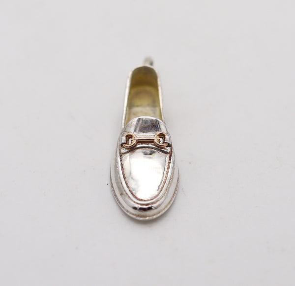 -Gucci 1980 Firenze Loafer Shoe Pendant Charm In Solid .925 Sterling Silver