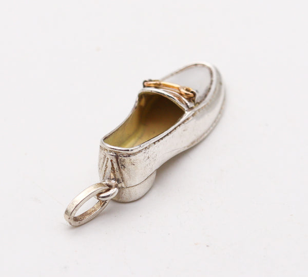 -Gucci 1980 Firenze Loafer Shoe Pendant Charm In Solid .925 Sterling Silver