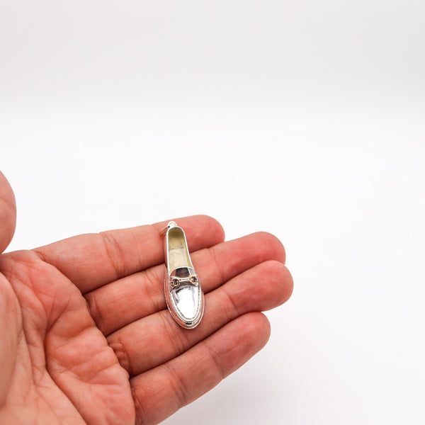 -Gucci 1980 Firenze Loafer Shoe Pendant Charm In Solid .925 Sterling Silver