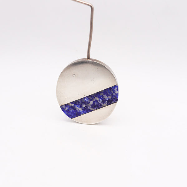 -Poul Trige Sørresiig 1966 Denmark Wire Necklace In .925 Sterling Silver with Sodalite