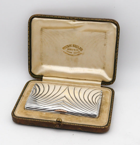 -Russian 1912 St Petersburg Art Deco Presentation Box In .925 Sterling And 14Kt Gold