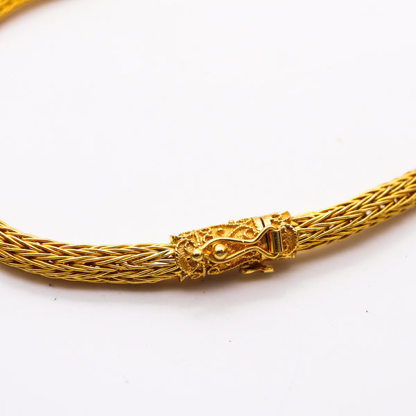 -Zolotas Greek Revival Hercules Sautoir Mesh Necklace In solid 18Kt Yellow Gold