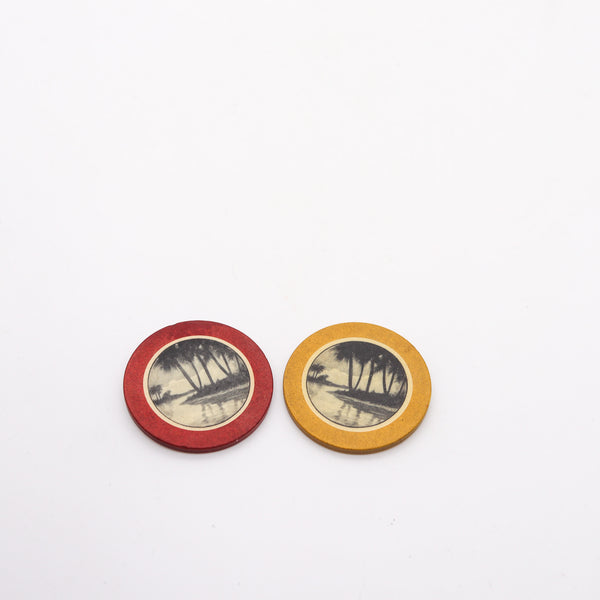 Florida Palms 1928 Vintage Casino Chips Tokens By HC Evans Company