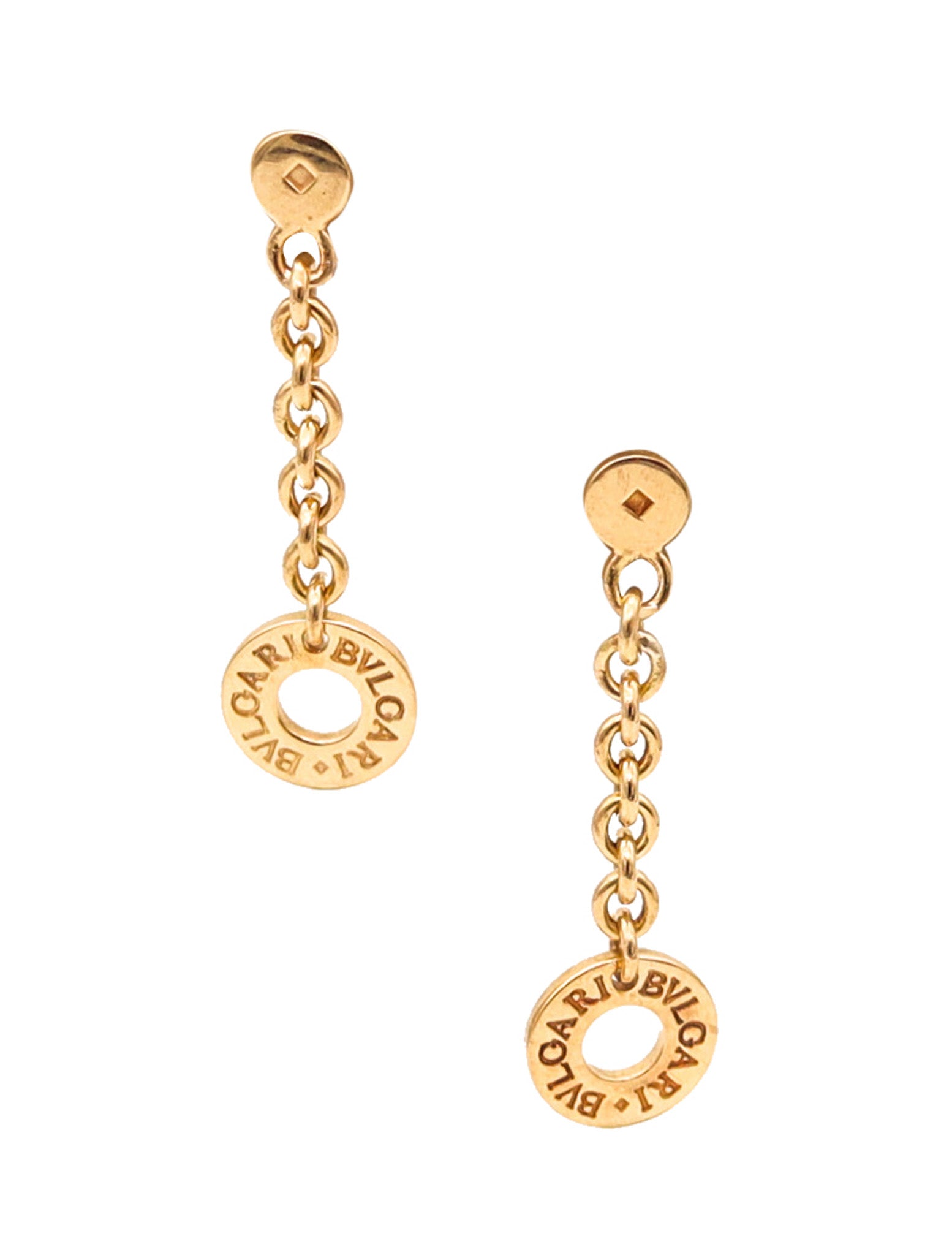 -Bvlgari Roma Chained Dangle Drop Bvlgari Bvlgari Earrings In 18Kt Yellow Gold