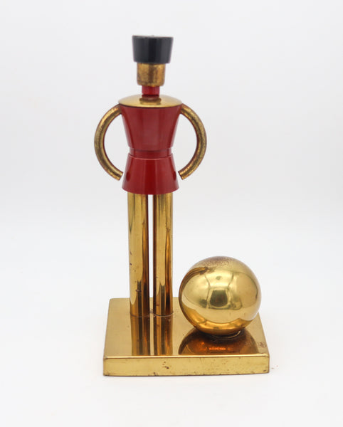 WALTER VON NESSEN 1930 For Chase Lacquered Toy-Soldier Figure In Gilt Brass