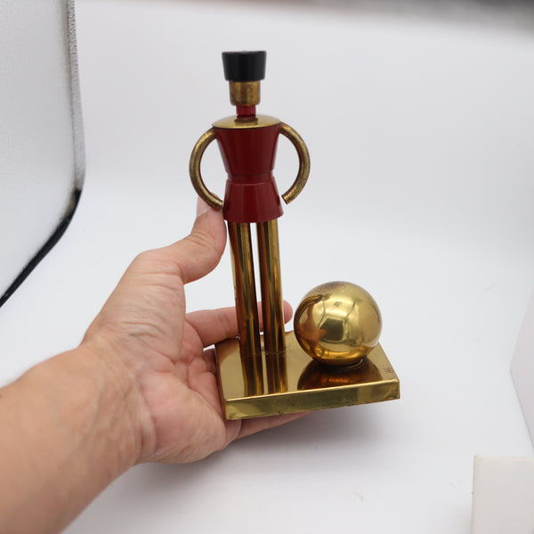 WALTER VON NESSEN 1930 For Chase Lacquered Toy-Soldier Figure In Gilt Brass
