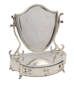 LEVI & SALAMAN 1902 Birmingham Desk Chest With Mirror In .925 Sterling Silver
