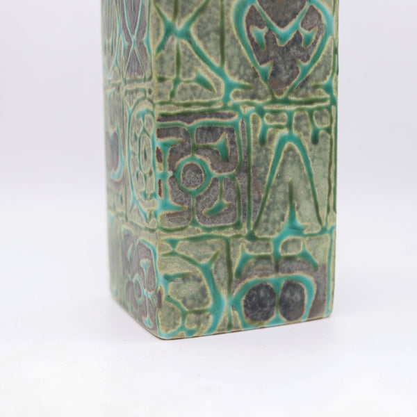 ROYAL COPENHAGEN 1960 Niels Thorson Mid Century Glazed Porcelain Square Vase