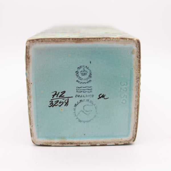 ROYAL COPENHAGEN 1960 Niels Thorson Mid Century Glazed Porcelain Square Vase